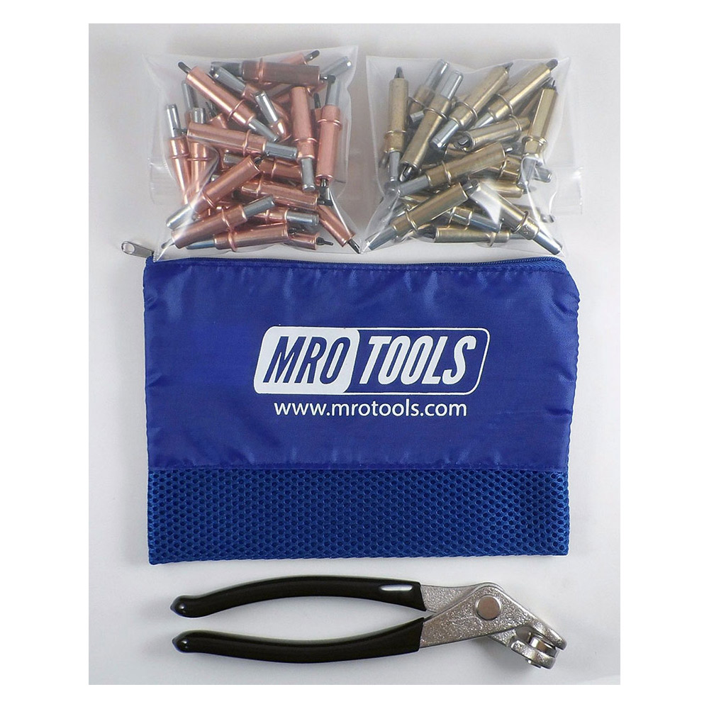 100-Pack 3/16” Cleco Sheet Metal Fasteners With Mesh Carry Bag – K2S100-3/16, 0-1/4” Grip, Plier-Operated