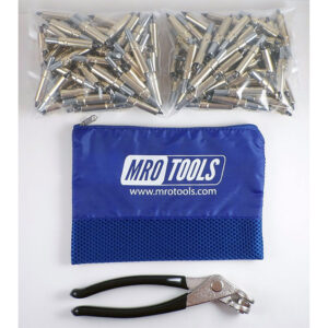 K1S250-3/16 Standard 0-1/4'' Plier Operated Cleco Fasteners 250 Piece Kit w/ Cleco Pliers & Carry Bag