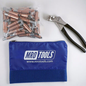 K1S50-1/4 Standard 0-1/4'' Plier Operated Cleco Fasteners 50 Piece Kit w/ Cleco Pliers & Carry Bag