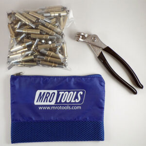K1S50-3/16 Standard 0-1/4'' Plier Operated Cleco Fasteners 50 Piece Kit w/ Cleco Pliers & Carry Bag