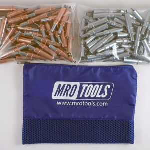 K3S100-3 Standard 0-1/4'' 50 1/8'' & 50 3/32'' Cleco Fasteners Kit w/ Carry Bag