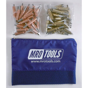 K3S50-1 Standard 0-1/4'' 25 1/8'' & 25 3/16'' Cleco Fasteners Kit w/ Carry Bag