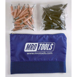 K3S50-2 Standard 0-1/4'' 25 1/8'' & 25 5/32'' Cleco Fasteners Kit w/ Carry Bag