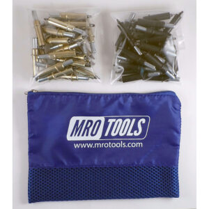 K3S50-4 Standard 0-1/4'' 25 3/16'' & 25 5/32'' Cleco Fasteners Kit w/ Carry Bag