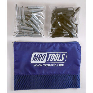 K3S50-6 Standard 0-1/4'' 25 5/32'' & 25 3/32'' Cleco Fasteners Kit w/ Carry Bag