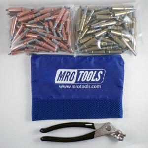 K4S100-1 Standard 0-1/4'' 50 1/8'' & 50 3/16'' Cleco Fasteners Kit w/ Carry Bag
