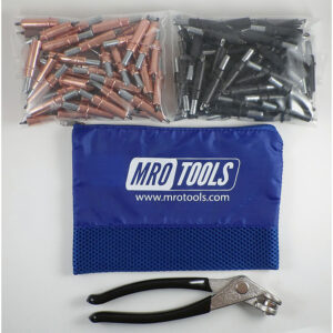 K4S100-2 Standard 0-1/4'' 50 1/8'' & 50 5/32'' Cleco Fasteners Kit w/ Carry Bag