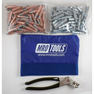 K4S100-3 Standard 0-1/4'' 50 1/8'' & 50 3/32'' Cleco Fasteners Kit w/ Carry Bag