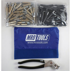 K4S100-4 Standard 0-1/4'' 50 3/16'' & 50 5/32'' Cleco Fasteners Kit w/ Carry Bag
