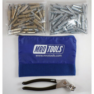 K4S100-5 Standard 0-1/4'' 50 3/16'' & 50 3/32'' Cleco Fasteners Kit w/ Carry Bag