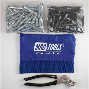 K4S100-6 Standard 0-1/4'' 50 5/32'' & 50 3/32'' Cleco Fasteners Kit w/ Carry Bag
