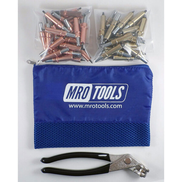 K4S50-1 Standard 0-1/4'' 25 1/8'' & 25 3/16'' Cleco Fasteners Kit w/ Carry Bag
