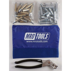 K4S50-5 Standard 0-1/4'' 25 3/16'' & 25 3/32'' Cleco Fasteners Kit w/ Carry Bag