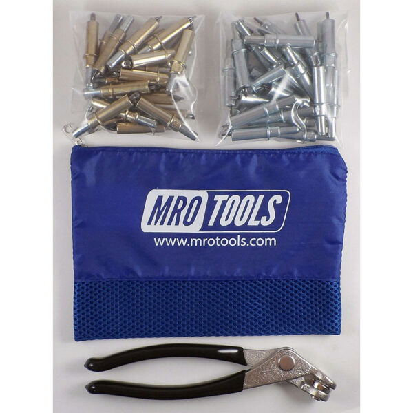 K4S50-5 Standard 0-1/4'' 25 3/16'' & 25 3/32'' Cleco Fasteners Kit w/ Carry Bag