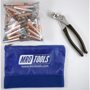 KHD1S100-1/4 Heavy Duty 0-1/2'' Plier Operated Cleco Fasteners 100 Piece Kit w/ Cleco Pliers & Carry Bag
