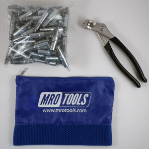 KHD1S50-3/32 Heavy Duty 0-1/2'' Plier Operated Cleco Fasteners 50 Piece Kit w/ Cleco Pliers & Carry Bag
