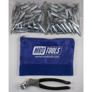 KHD1S250-3/32 Heavy Duty 0-1/2'' Plier Operated Cleco Fasteners 250 Piece Kit w/ Cleco Pliers & Carry Bag