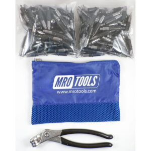 KHD1S300-5/32 Heavy Duty 0-1/2'' Plier Operated Cleco Fasteners 300 Piece Kit w/ Cleco Pliers & Carry Bag