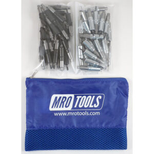 KHD3S50-6 Heavy Duty 0-1/2'' 25 5/32'' & 25 3/32'' Cleco Fasteners Kit w/ Carry Bag