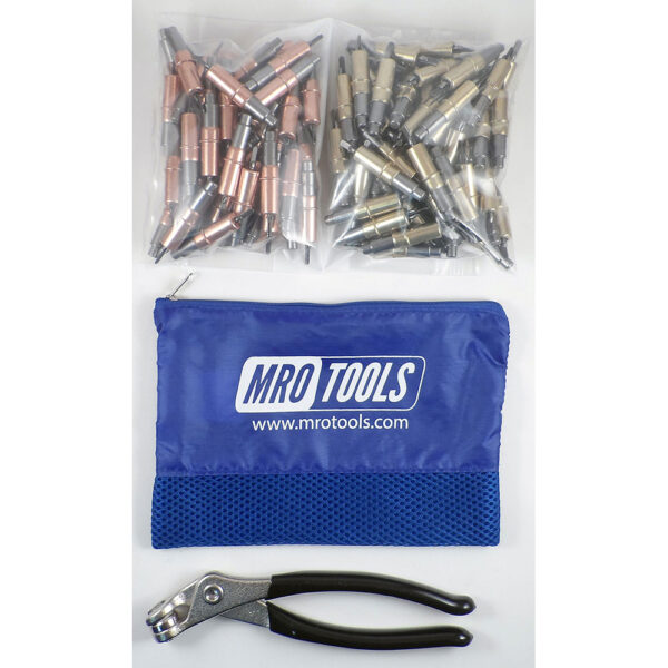 KHD4S100-1 Heavy Duty 0-1/2'' 50 1/8'' & 50 3/16'' Cleco Fasteners Kit w/ Carry Bag