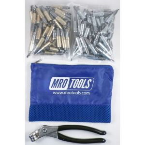 KHD4S100-5 Heavy Duty 0-1/2'' 50 3/16'' & 50 3/32'' Cleco Fasteners Kit w/ Carry Bag
