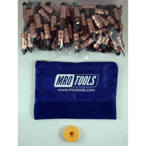 KHN1S100-1/8 Standard 0-1/2'' Hex-Nut Cleco Fasteners 100 Piece Kit w/ HBHT Tool & Carry Bag