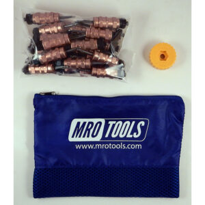 KHN1S25-1/8 Standard 0-1/2'' Hex-Nut Cleco Fasteners 25 Piece Kit w/ HBHT Tool & Carry Bag