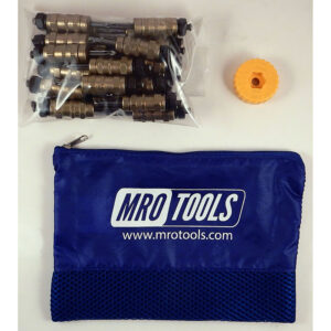 KHN1S25-3/16 Standard 0-1/2'' Hex-Nut Cleco Fasteners 25 Piece Kit w/ HBHT Tool & Carry Bag