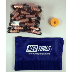 KHN1S50-1/8 Standard 0-1/2'' Hex-Nut Cleco Fasteners 50 Piece Kit w/ HBHT Tool & Carry Bag