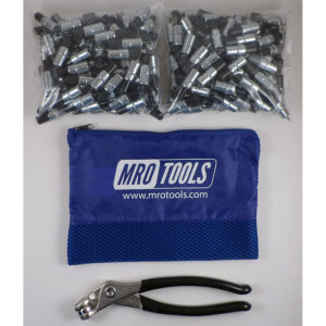 KK1S150-3/32 Extra Short 0-1/4'' Plier Operated Cleco Fasteners 150 Piece Kit w/ Cleco Pliers & Carry Bag