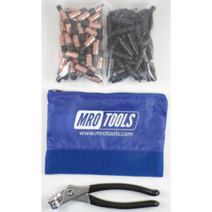 KK4S100-2 Extra Short 0-1/4'' 50 1/8'' & 50 5/32'' Cleco Fasteners Kit w/ Carry Bag