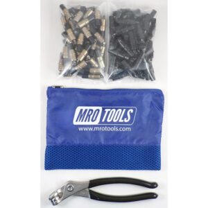 KK4S100-4 Extra Short 0-1/4'' 50 3/16'' & 50 5/32'' Cleco Fasteners Kit w/ Carry Bag