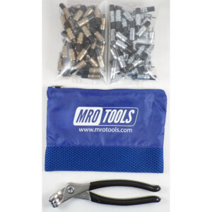 KK4S100-5 Extra Short 0-1/4'' 50 3/16'' & 50 3/32'' Cleco Fasteners Kit w/ Carry Bag
