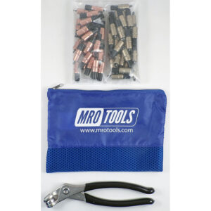 KK4S50-1 Extra Short 0-1/4'' 25 1/8'' & 25 3/16'' Cleco Fasteners Kit w/ Carry Bag