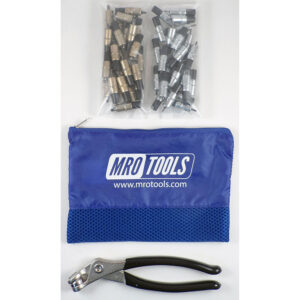 KK4S50-5 Extra Short 0-1/4'' 25 3/16'' & 25 3/32'' Cleco Fasteners Kit w/ Carry Bag