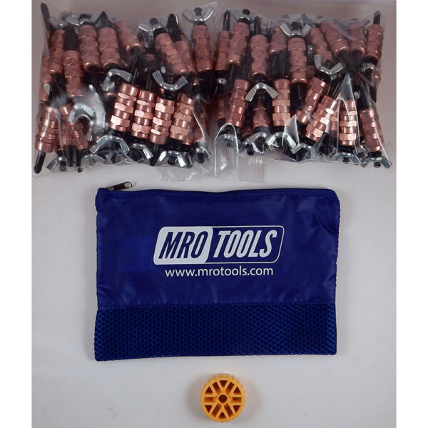 KWN1S100-1/4 Standard 0-1/2'' Wing-Nut Cleco Fasteners 100 Piece Kit w/ HBHT Tool & Carry Bag