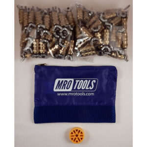 KWN1S100-3/16 Standard 0-1/2'' Wing-Nut Cleco Fasteners 100 Piece Kit w/ HBHT Tool & Carry Bag
