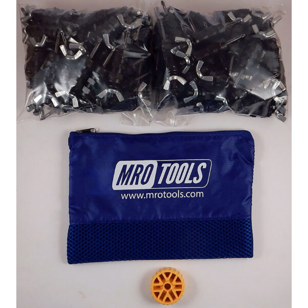 KWN1S100-5/32 Standard 0-1/2'' Wing-Nut Cleco Fasteners 100 Piece Kit w/ HBHT Tool & Carry Bag