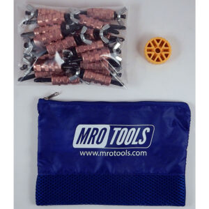 KWN1S25-1/4 Standard 0-1/2'' Wing-Nut Cleco Fasteners 25 Piece Kit w/ HBHT Tool & Carry Bag