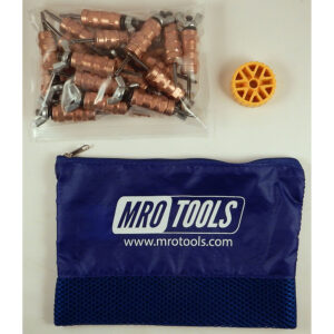 KWN1S25-1/8 Standard 0-1/2'' Wing-Nut Cleco Fasteners 25 Piece Kit w/ HBHT Tool & Carry Bag