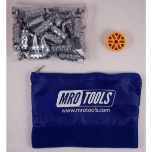 KWN1S25-3/32 Standard 0-1/2'' Wing-Nut Cleco Fasteners 25 Piece Kit w/ HBHT Tool & Carry Bag