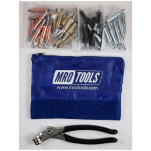 K5S40 Standard 0-1/4'' Beginner Cleco Sheet Metal Fastener Kit w/ Mesh Carry Bag